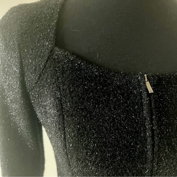 CHANEL Iridescent Tweed Black Zip Crop Jacket NEW - 38 / 2 - Picture 2 of 12